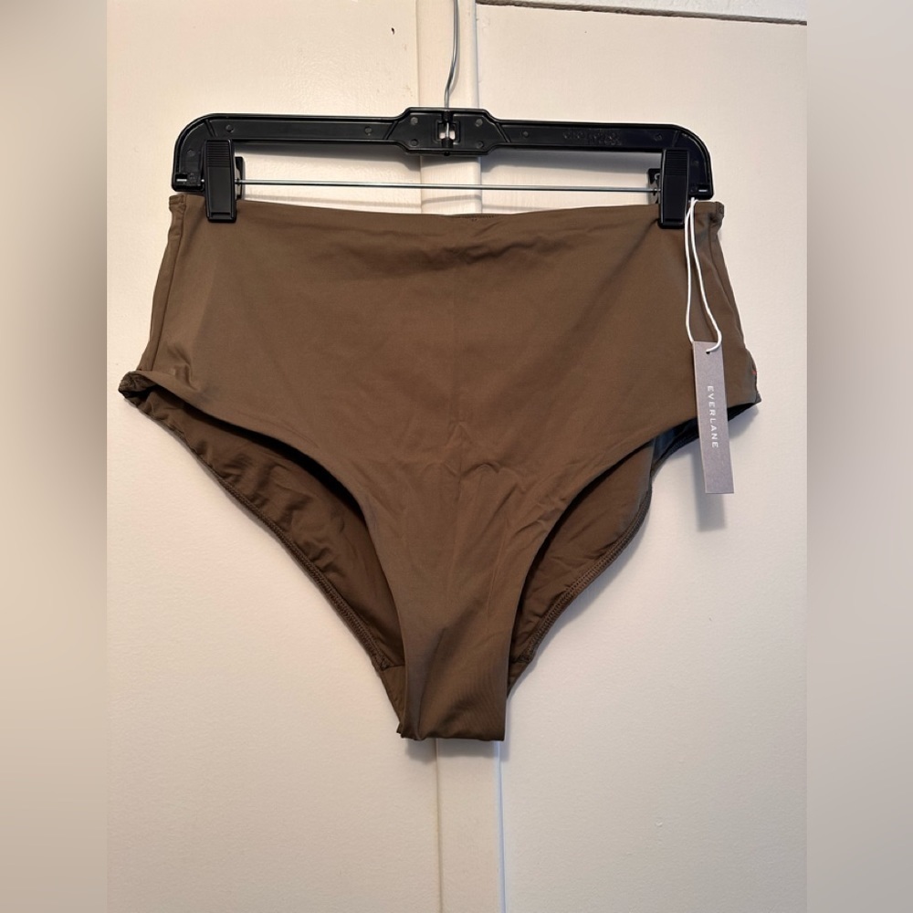 Everlane High Rise Bikini Bottom Size L NWT 🤍 Neutral Beach Swim - Picture 3 of 9